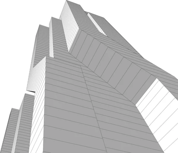 Linhas Abstratas Desenho Conceito Arte Arquitetônica Formas Geométricas Mínimas — Vetor de Stock