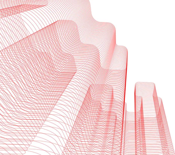 Lignes Dessin Abstraites Dans Concept Art Architectural Sur Fond Blanc — Image vectorielle