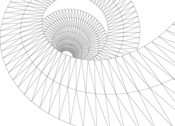 Abstracte Tekenlijnen Architectonisch Kunstconcept Minimale Geometrische Vormen — Stockvector