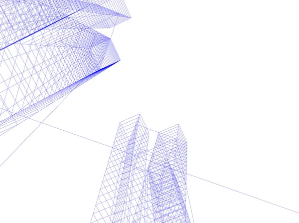 Abstracte Tekenlijnen Architectonisch Kunstconcept Minimale Geometrische Vormen — Stockvector