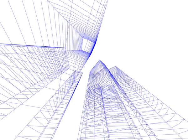 Linee Disegno Astratte Nel Concetto Arte Architettonica Forme Geometriche Minime — Vettoriale Stock