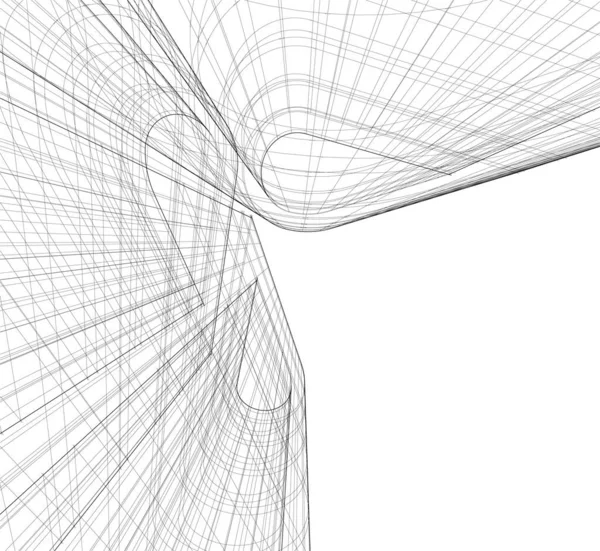 Linee Disegno Astratte Nel Concetto Arte Architettonica Forme Geometriche Minime — Vettoriale Stock