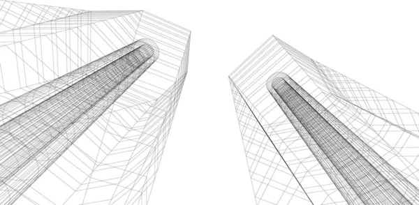 Mimari Sanat Konseptinde Soyut Çizgiler Minimum Geometrik Şekiller — Stok Vektör