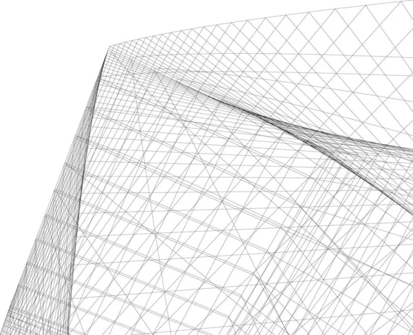 Linhas Abstratas Desenho Conceito Arte Arquitetônica Formas Geométricas Mínimas — Vetor de Stock