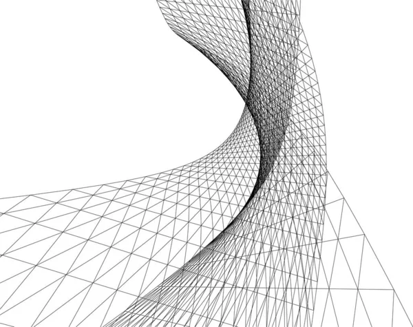 Líneas Abstractas Dibujo Concepto Arte Arquitectónico Formas Geométricas Mínimas — Archivo Imágenes Vectoriales