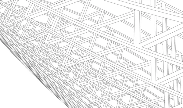 Linee Disegno Astratte Nel Concetto Arte Architettonica Forme Geometriche Minime — Vettoriale Stock