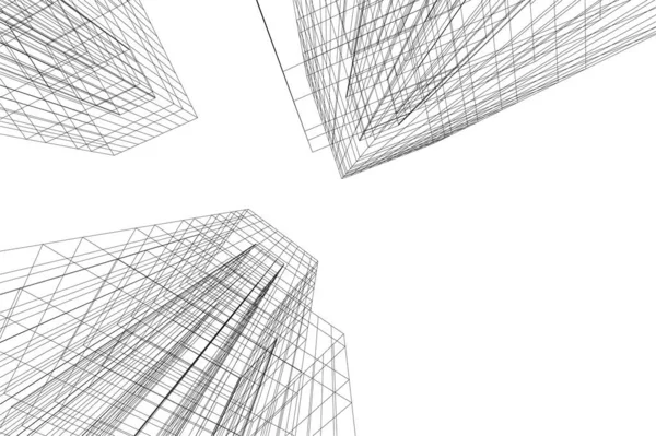 Linhas Abstratas Desenho Conceito Arte Arquitetônica Formas Geométricas Mínimas —  Vetores de Stock