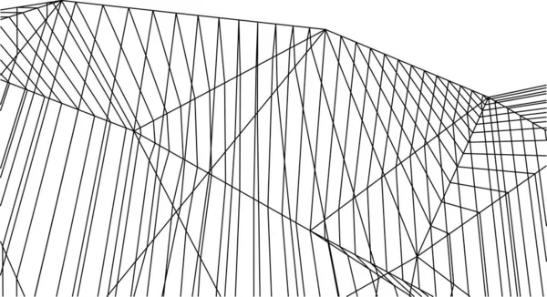 Minimale Geometrische Formen Architektonische Linien — Stockvektor