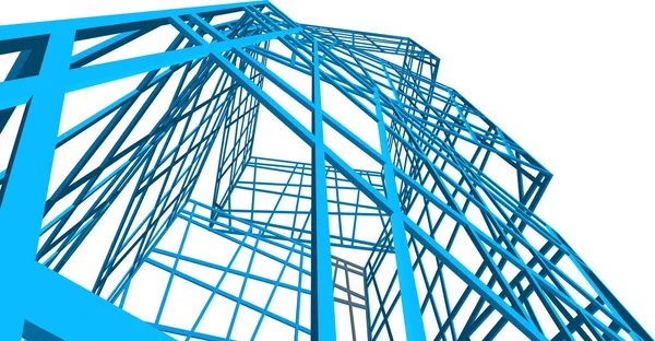 Linhas Abstratas Desenho Conceito Arte Arquitetônica Formas Geométricas Mínimas —  Vetores de Stock