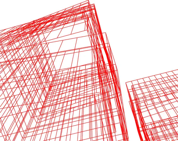 Abstrakcyjne Linie Rysunku Koncepcji Sztuki Architektonicznej Minimalne Kształty Geometryczne — Wektor stockowy