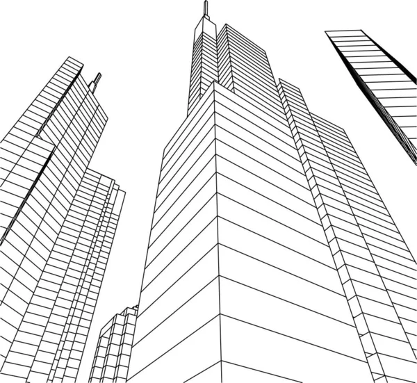 建築芸術の概念における抽象的な線や最小限の幾何学的形状 — ストックベクタ