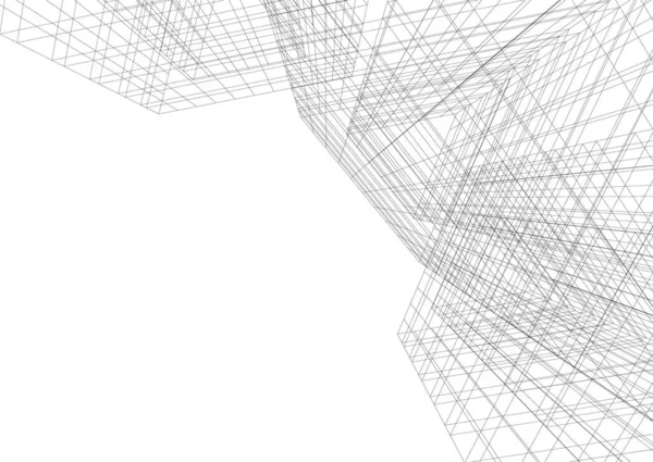 Linhas Abstratas Desenho Conceito Arte Arquitetônica Formas Geométricas Mínimas — Vetor de Stock