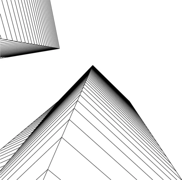 Minimale Geometrische Formen Architektonische Linien — Stockvektor