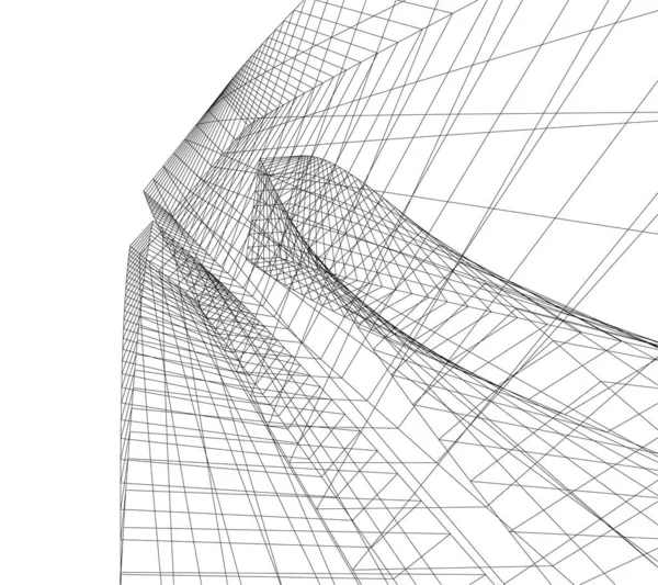 Linee Disegno Astratte Nel Concetto Arte Architettonica Forme Geometriche Minime — Vettoriale Stock