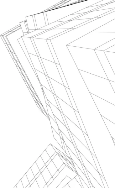 Lignes Dessin Abstraites Dans Concept Art Architectural Formes Géométriques Minimales — Image vectorielle