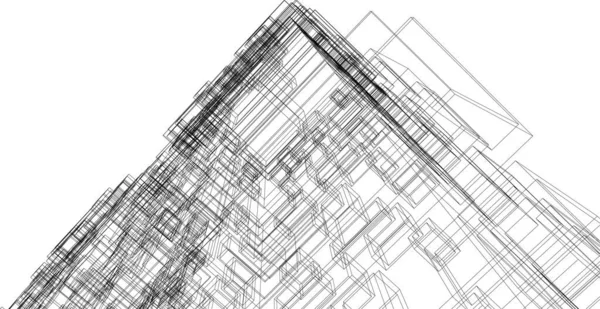 Lignes Dessin Abstraites Dans Concept Art Architectural Formes Géométriques Minimales — Image vectorielle