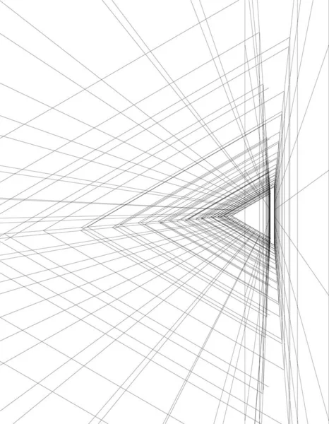 Abstrakte Zeichnungslinien Architektonischen Kunstkonzept Minimale Geometrische Formen — Stockvektor