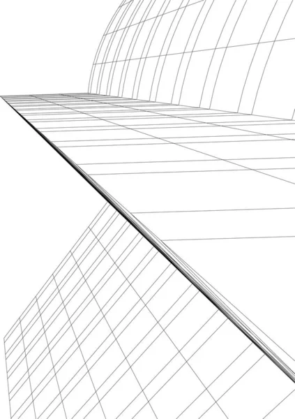 Linee Disegno Astratte Nel Concetto Arte Architettonica Forme Geometriche Minime — Vettoriale Stock