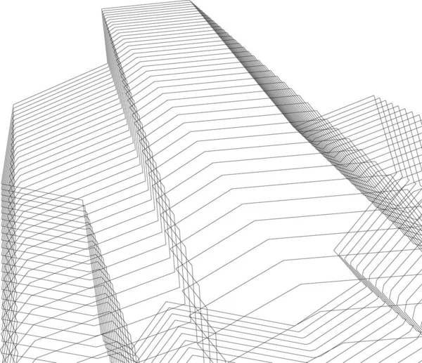 Abstrakte Zeichnungslinien Architektonischen Kunstkonzept Minimale Geometrische Formen — Stockvektor