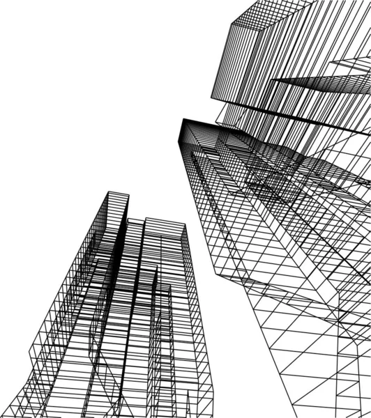 Linhas Abstratas Desenho Conceito Arte Arquitetônica Formas Geométricas Mínimas — Vetor de Stock