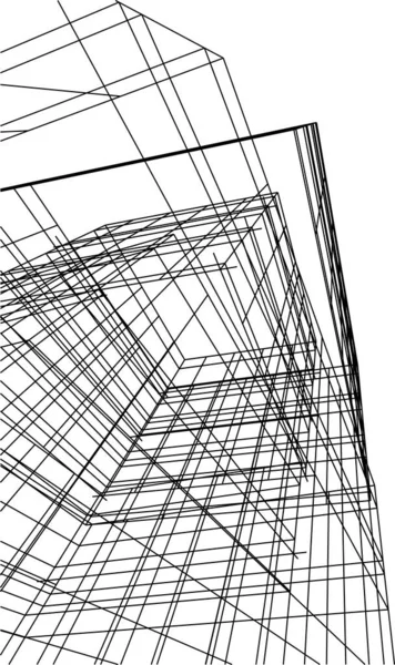 Abstrakcyjne Linie Rysunku Koncepcji Sztuki Architektonicznej Minimalne Kształty Geometryczne — Wektor stockowy