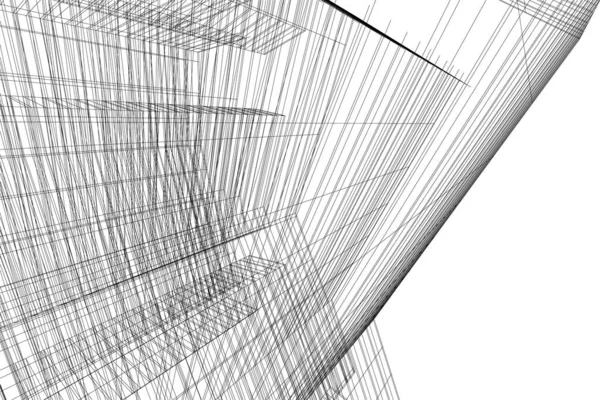 Abstracte Tekenlijnen Architectonisch Kunstconcept Minimale Geometrische Vormen — Stockvector