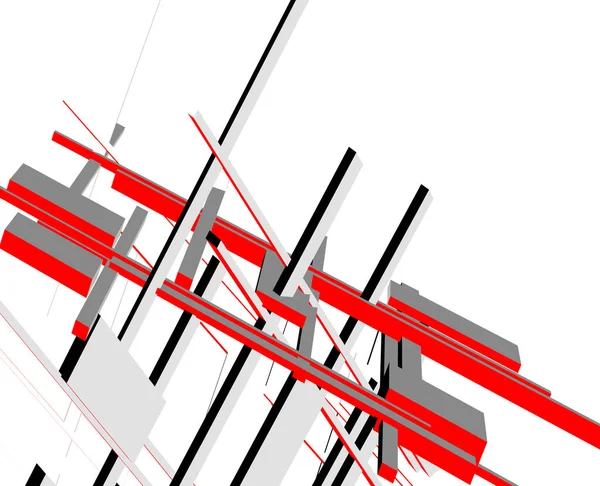 Abstrakcyjne Linie Rysunku Koncepcji Sztuki Architektonicznej Minimalne Kształty Geometryczne — Wektor stockowy