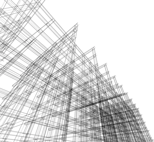 Abstrakte Zeichnungslinien Architektonischen Kunstkonzept Minimale Geometrische Formen — Stockvektor