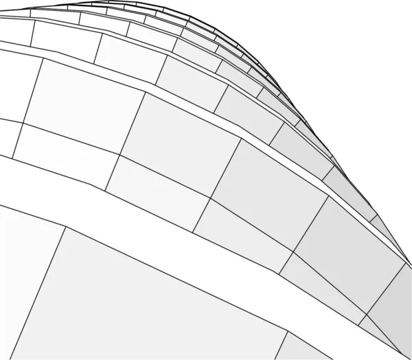 Abstrakta Teckningslinjer Arkitektonisk Konst Koncept Minimala Geometriska Former — Stock vektor