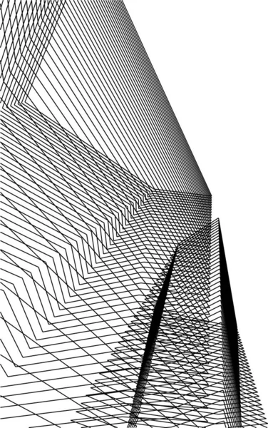 Linhas Abstratas Desenho Conceito Arte Arquitetônica Formas Geométricas Mínimas —  Vetores de Stock