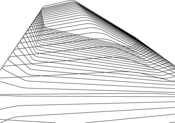 Абстрактные Чертежи Архитектурном Искусстве Минимальные Геометрические Формы — стоковый вектор