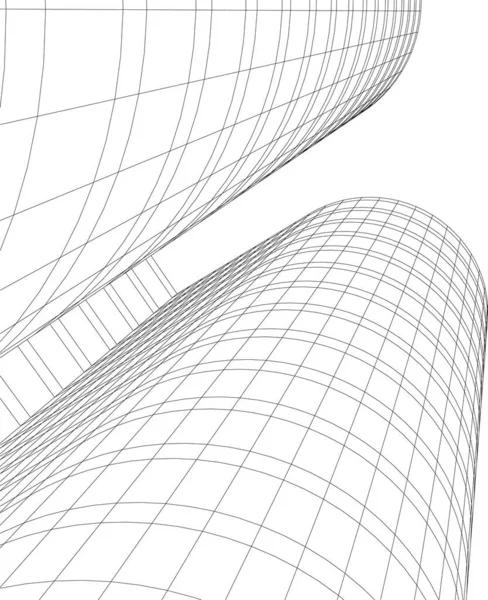 Abstrakcyjne Linie Rysunku Koncepcji Sztuki Architektonicznej Minimalne Kształty Geometryczne — Wektor stockowy