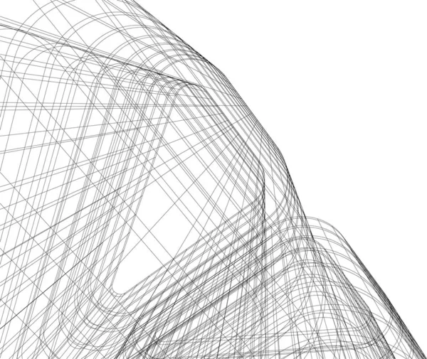 Linhas Abstratas Desenho Conceito Arte Arquitetônica Formas Geométricas Mínimas — Vetor de Stock