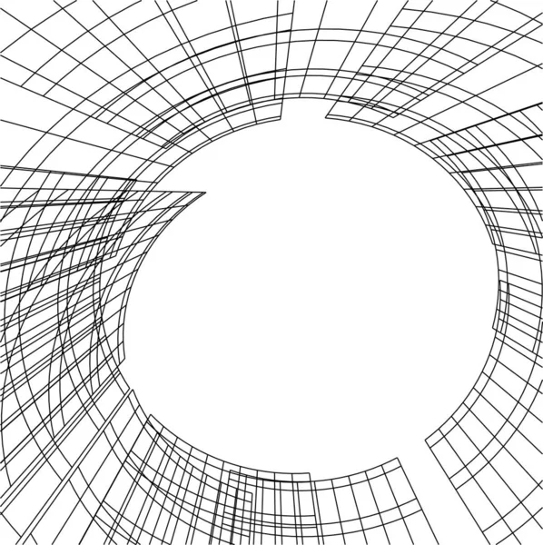 Abstracte Tekenlijnen Architectonisch Kunstconcept Minimale Geometrische Vormen — Stockvector