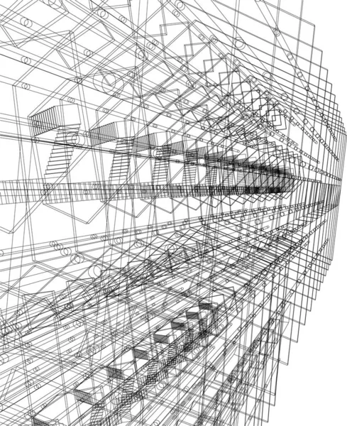 Linhas Abstratas Desenho Conceito Arte Arquitetônica Formas Geométricas Mínimas — Vetor de Stock