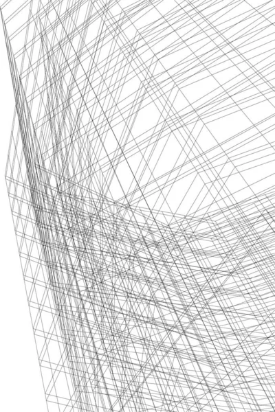 Abstracte Tekenlijnen Architectonisch Kunstconcept Minimale Geometrische Vormen — Stockvector