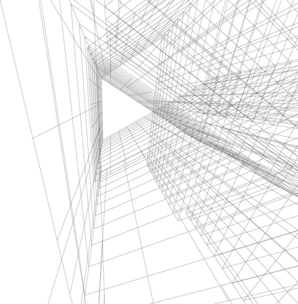 Linhas Abstratas Desenho Conceito Arte Arquitetônica Formas Geométricas Mínimas — Vetor de Stock