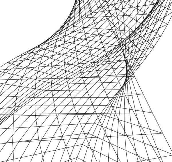 Abstracte Tekenlijnen Architectonisch Kunstconcept Minimale Geometrische Vormen — Stockvector