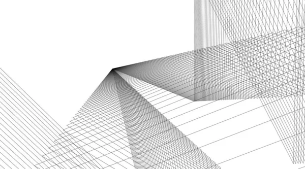 Abstracte Tekenlijnen Architectonisch Kunstconcept Minimale Geometrische Vormen — Stockvector