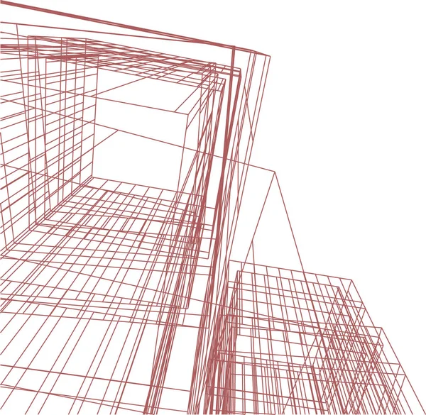 Líneas Abstractas Dibujo Concepto Arte Arquitectónico Formas Geométricas Mínimas — Archivo Imágenes Vectoriales