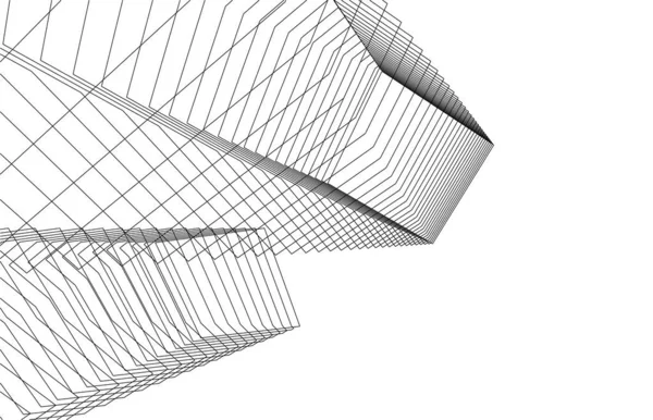 Abstrakcyjne Linie Rysunku Koncepcji Sztuki Architektonicznej Minimalne Kształty Geometryczne — Wektor stockowy