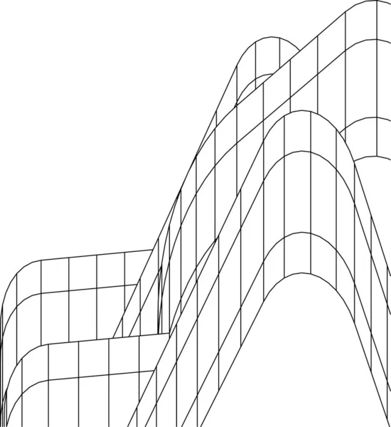 建築芸術の概念における抽象的な線や最小限の幾何学的形状 — ストックベクタ