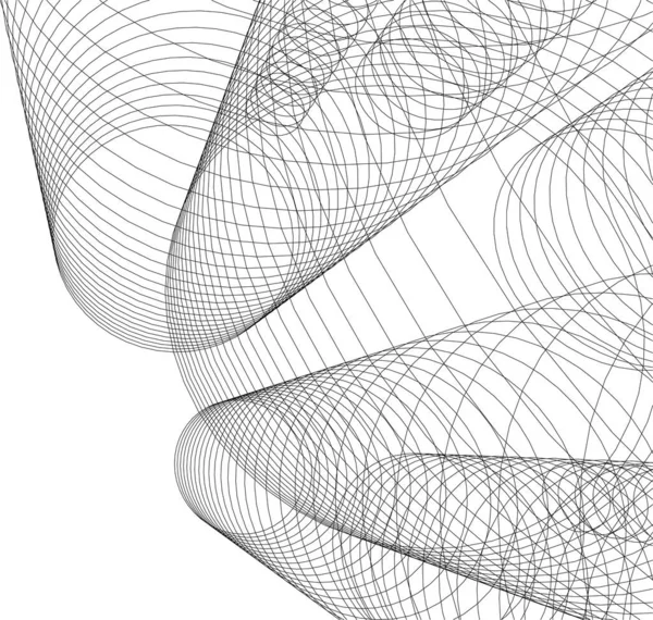 Lignes Dessin Abstraites Dans Concept Art Architectural Formes Géométriques Minimales — Image vectorielle