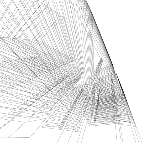 Abstraktní Kreslicí Čáry Architektonickém Pojetí Minimální Geometrické Tvary — Stockový vektor