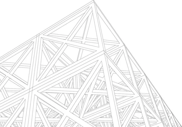 Linhas Abstratas Desenho Conceito Arte Arquitetônica Formas Geométricas Mínimas — Vetor de Stock