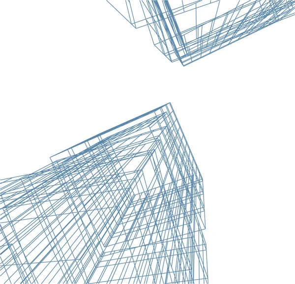 Abstrakte Zeichnungslinien Architektonischen Kunstkonzept Minimale Geometrische Formen — Stockvektor