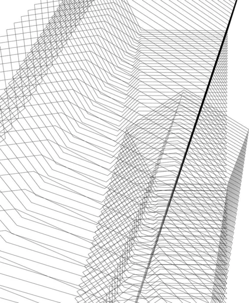 Abstracte Tekenlijnen Architectonisch Kunstconcept Minimale Geometrische Vormen — Stockvector