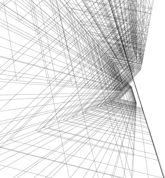 Mimari Sanat Konseptinde Soyut Çizgiler Minimum Geometrik Şekiller — Stok Vektör