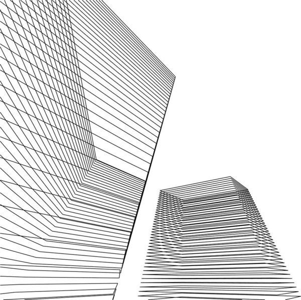 Formas Geométricas Mínimas Líneas Arquitectónicas — Vector de stock