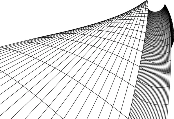 Linhas Abstratas Desenho Conceito Arte Arquitetônica Formas Geométricas Mínimas — Vetor de Stock